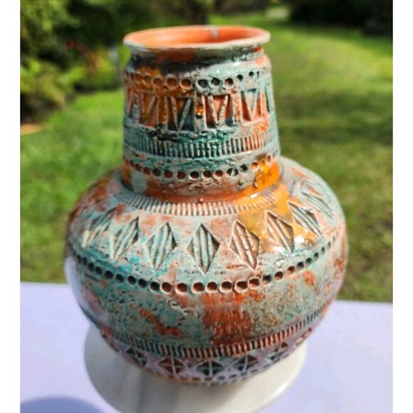 Aldo Londi Italian MCM Art Pottery Vase Rosenthal Bitossi Design SUNSET - Picture 11 of 11
